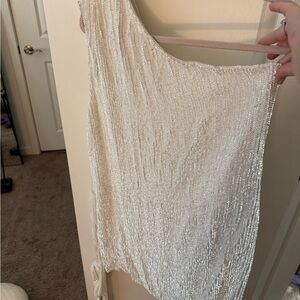 Retrofete Ella White Sequin Dress